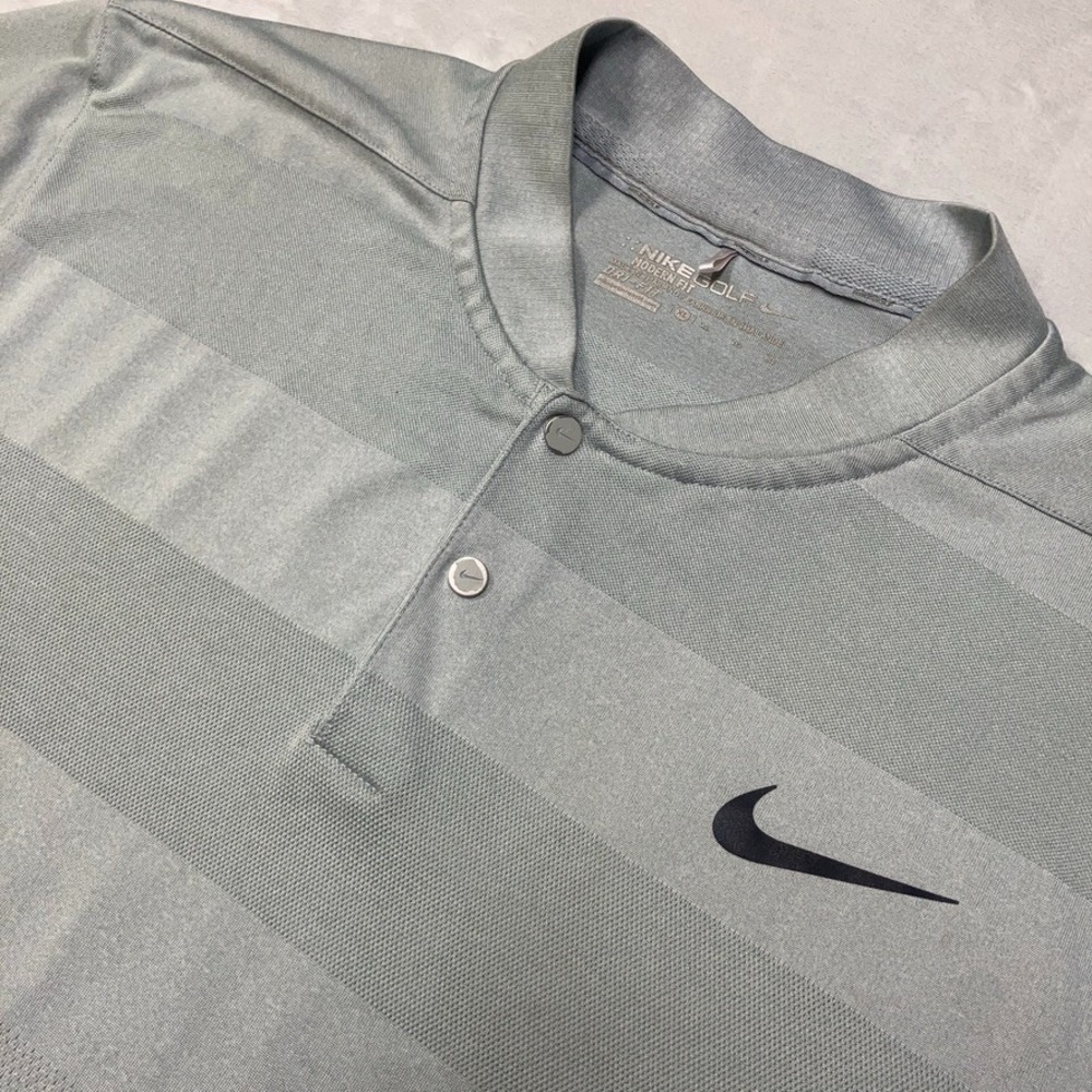 2/$30 Nike Golf Dri-Fit Polo Shirt Men's XL Gray Blade Collar Modern Fit